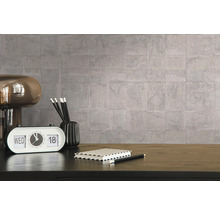 Papier peint intissé 39671-2 Stories of Life 3D aspect dalles beige argent
