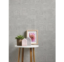 Papier peint intissé 39671-3 Stories of Life 3D aspect dalles gris argent