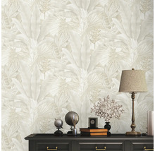 Vliestapete 39647-4 Stories of Life Dschungelblätter beige