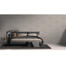 Papier peint intissé 39671-2 Stories of Life 3D aspect dalles beige argent