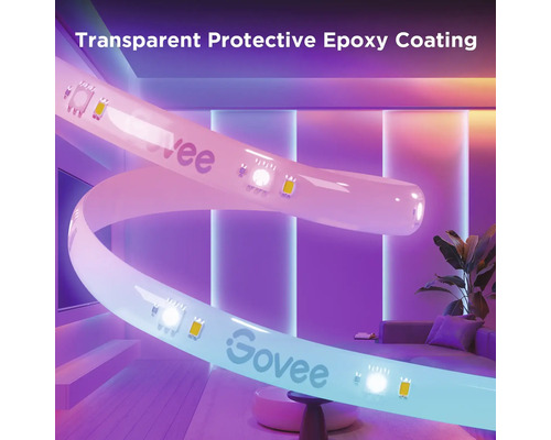 Govee LED-Streifen mit transparenter Epoxidharzbeschichtung in Wohnzimmer
