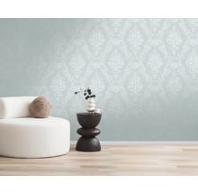 Vliestapete 39765-3 Pure Elegance Barockornament hellgrau glänzend