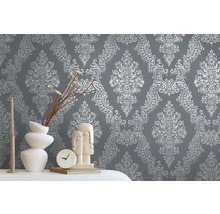 Vliestapete 39765-7 Pure Elegance Barockornament grau glänzend