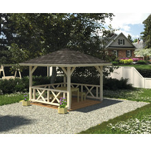 Pavillon de jardin en bois avec table et bancs