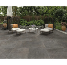 Carrelage de terrasse en grès cérame Materic Rust 60 cm x 60 cm x 2 cm