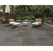 Carrelage de terrasse en grès cérame Materic Rust 60 cm x 60 cm x 2 cm
