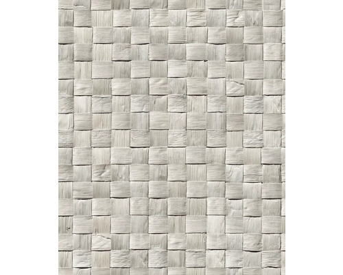 Papier peint intissé 45741 Struktura bois tressé 3D gris Revêtement mural tressé en fibres naturelles pour l''intérieur