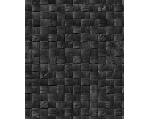 Papier peint intissé 45743 Struktura bois tressé 3D anthracite Surface tressée à des fins décoratives