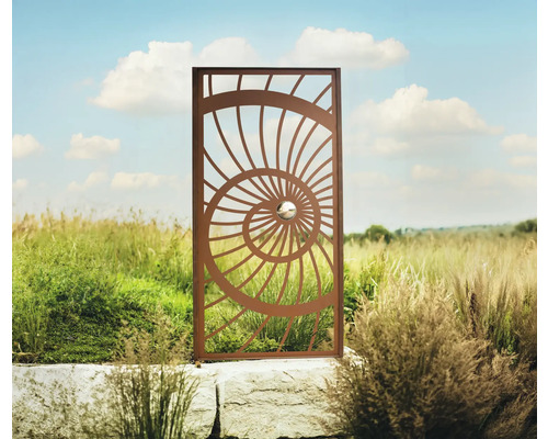 Paravent de jardin décoratif avec motif en spirale en extérieur