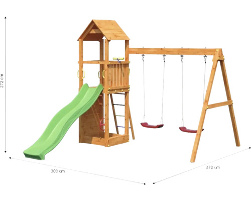 Tour de jeux avec balançoire, toboggan et échelle pour le jardin
