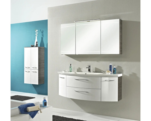 Ensemble de salle de bains moderne avec meuble sous-lavabo, armoire de toilette et armoire haute