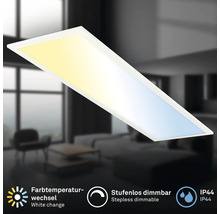 Rechteckige LED-Deckenleuchte mit veränderbarer Farbtemperatur und stufenloser Dimmfunktion