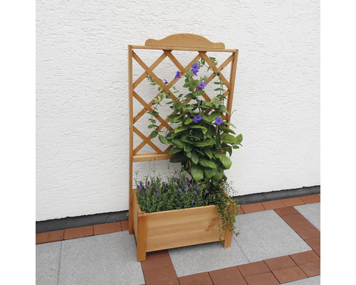 Pflanzkübel mit Spalier „Botanica“ aus Holz 69 x 32 x 140 cm braun Blumenkasten mit Rankgitter für den Garten