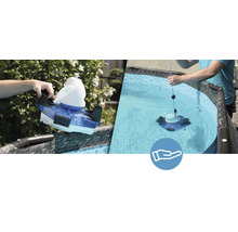 Les nettoyeurs de piscine automatiques sont utilisés dans une piscine