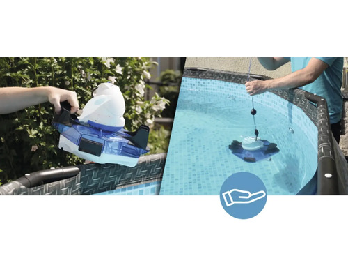 Les nettoyeurs de piscine automatiques sont utilisés dans une piscine