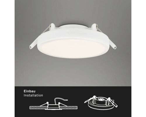 Spot encastré blanc avec schéma d''installation