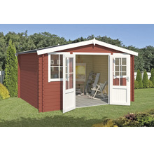 Holzgartenhaus mit Doppeltür im Garten