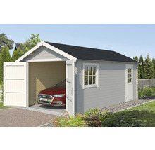 Holzgarage mit Doppeltür, Seitentür und Fenster zur Aufbewahrung eines Autos