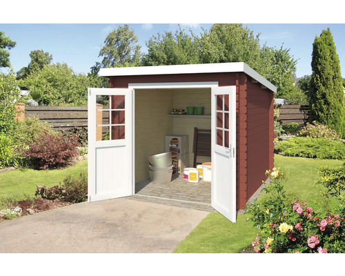 Gartenhaus Outdoor Life Indi 250 x 213,1 cm schwedischrot Garten mit offenem Holzgartenhaus zur Aufbewahrung von Gartengeräten