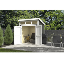 Holzgartenhaus mit Doppeltür im Garten