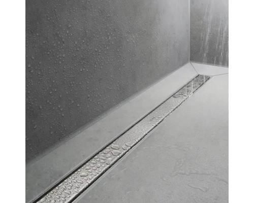 Douche avec caniveau de douche en acier inoxydable