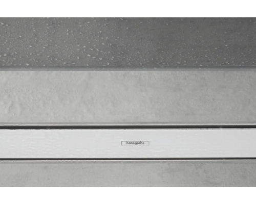 Hansgrohe Logo auf einer Duschrinne