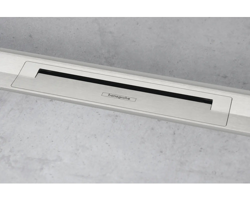 Hansgrohe Logo auf einer Duschrinne