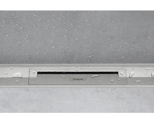 Hansgrohe Logo auf einer Duschrinne