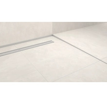 Carrelage de sol avec caniveau d''écoulement et profilé de finition murale