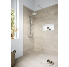 Begehbare Dusche mit Kopfbrause, Handbrause und Ablagefach