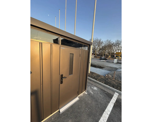 Abri de jardin en métal avec porte et fenêtre