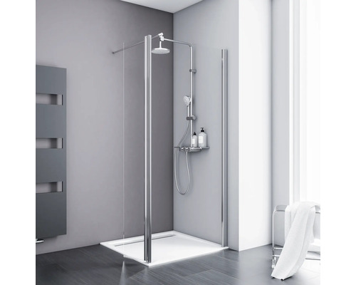 Douche à l'italienne SCHULTE AlexaStyle 2.0 100 x 192 cm profilé chrome verre transparent Douche à l'italienne SCHULTE AlexaStyle 2.0 100 x 192 cm profilé chrome verre transparent