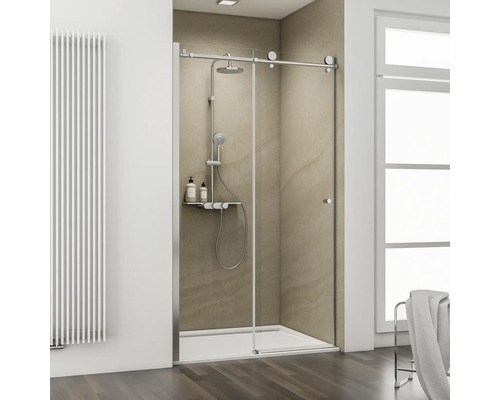 Niche avec porte coulissante/à glissière SCHULTE MasterClass 170 cm profilé chrome verre transparent Niche avec porte coulissante/à glissière SCHULTE MasterClass 170 cm profilé chrome verre transparent