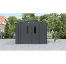 Gartenhaus aus Metall mit Doppeltür und Fenstern