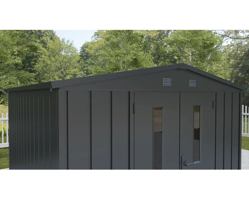 Metall Gerätehaus mit Doppeltür und Entlüftung