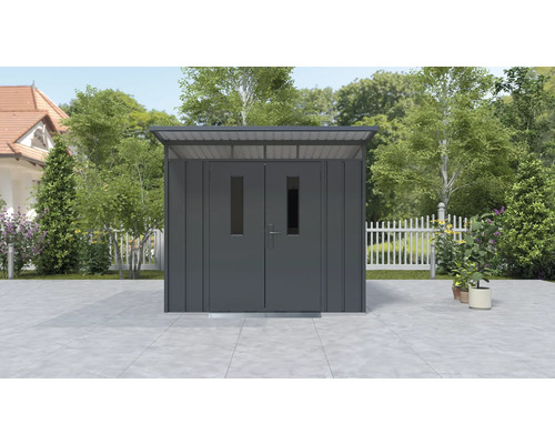 Metall Gerätehaus mit Doppeltür und Oberlicht für den Garten