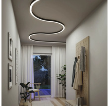 Couloir avec plafonnier ondulé, vestiaire et plantes d''intérieur