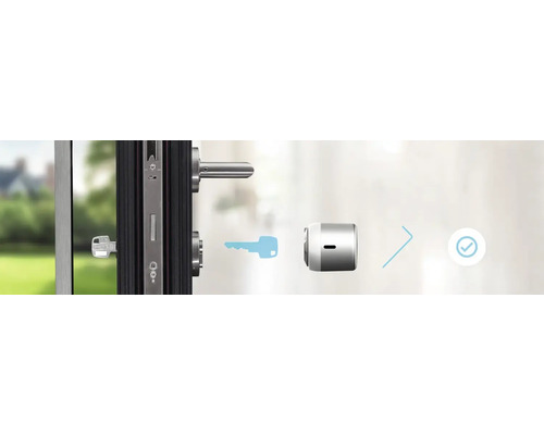 Serrure de porte avec clé et cylindre de fermeture électronique