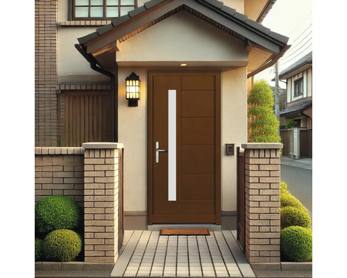 Porte d''entrée moderne avec partie latérale et design épuré