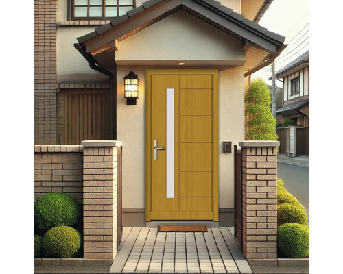 Haustür mit Glaseinsatz in einem Wohnhaus