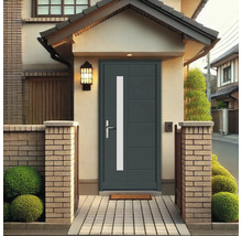 Porte d''entrée avec partie latérale devant une maison