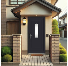 Porte d''entrée avec insert en verre dans l''entrée de la maison