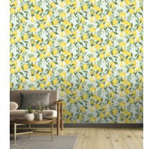 Papier peint intissé autocollant 371215 Portofino citron jaune vert 6x0,53m