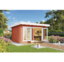 Modernes Gartenhaus mit Büroausstattung im Garten