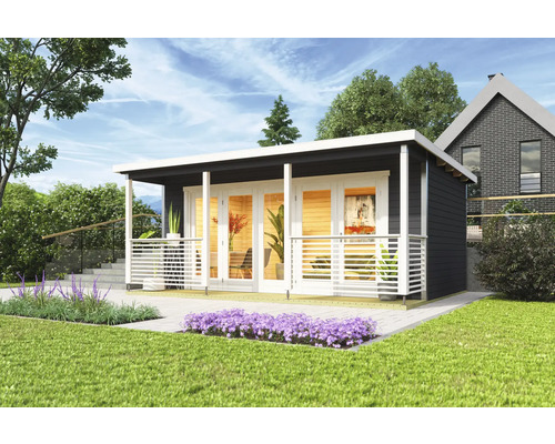 Modernes Gartenhaus mit Terrasse im Aussenbereich