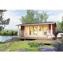 Maison de jardin en bois avec terrasse au bord du lac