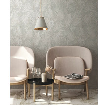 Vliestapete 38638-4 Natural Living Dschungelblätter grau