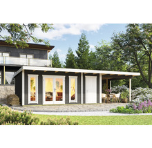 Gartenhaus mit Terrasse und Sitzbereich im Garten