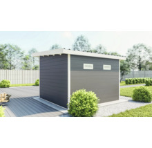 Gartenhaus aus Holz mit Flachdach und Belüftung