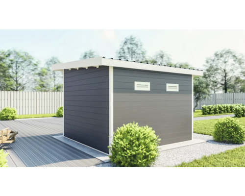 Abri de jardin en bois avec toit plat et ventilation